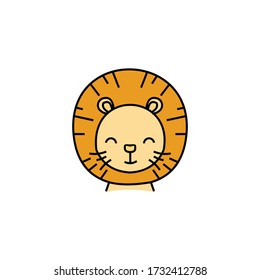 cute and adorable lion illustration