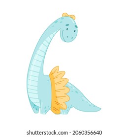 Cute adorable Lirainosaurus animal. Lovely dino for nursery, t-shirt, book, print, poster design cartoon vector illustration