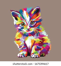 Cute And Adorable Little Cats Drawn In Pop Art Style