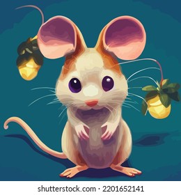 cute, adorable little mouse for children's books illustration