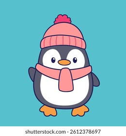 Cute and adorable little penguin illustration