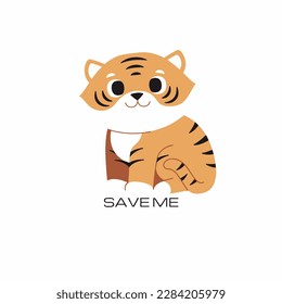 cute and adorable little tiger cub vector