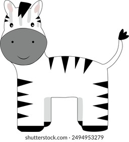 cute adorable lovely baby zebra on white background