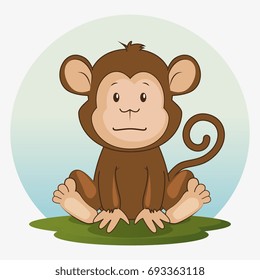 cute adorable monkey animal cartoon 