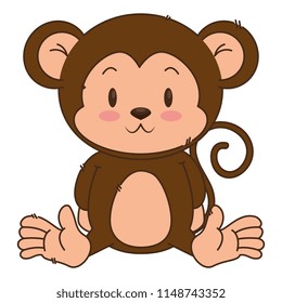 Cute Adorable Monkey Character Stock Vector (Royalty Free) 1148743352 ...