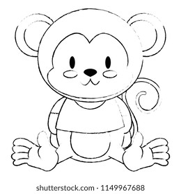cute and adorable monkey character