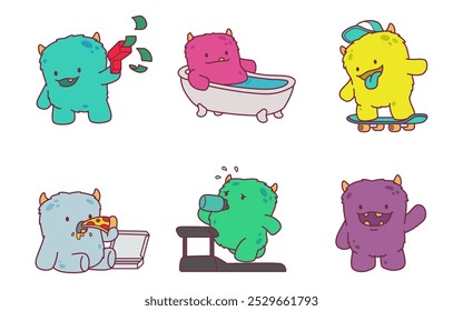 cute adorable monster cartoon characters