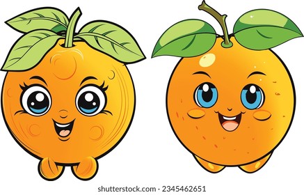 cute adorable orange character vector art