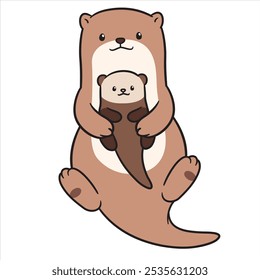 Cute and adorable otter character illustration