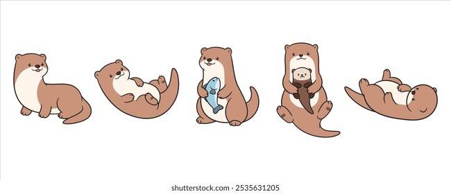 Cute and adorable otter character illustration