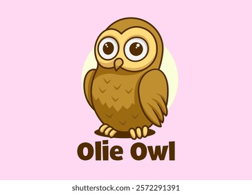 Cute and adorable owl Mascot, bird character character, funny cartoon style illustration of owlet.