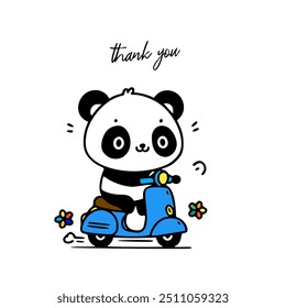 Cute and adorable panda with white background