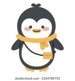 cute adorable penguin cartoon vector