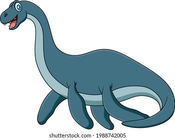 Cute and adorable plesiosaurus cartoon vector
