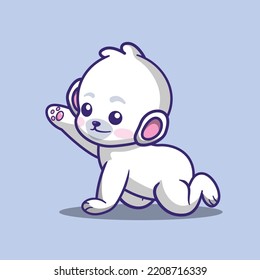 Cute and adorable polar bear icon logo
