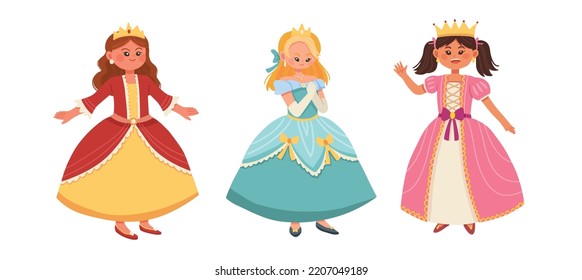 Gráfica vectorial de princesas adorables