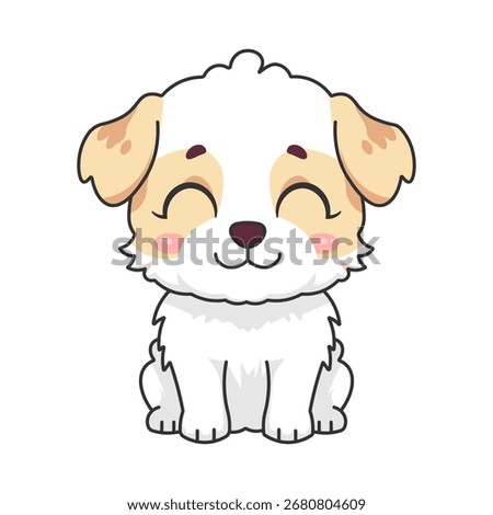  A cute and adorable puppy on white background
