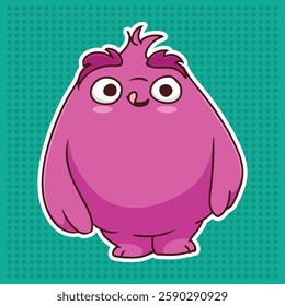 Cute adorable Purple Monster Illustration