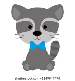 cute and adorable raccoon character