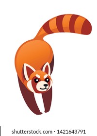 Cute adorable red panda cartoon design animal character flat vector style illustration on white background