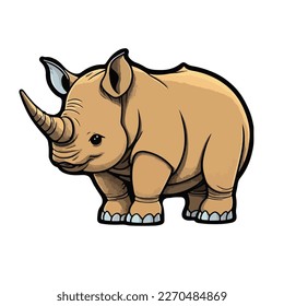 cute and adorable rhinoceros cartoon