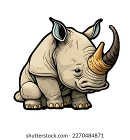 cute and adorable rhinoceros cartoon