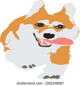 cute and adorable running dog vector drawing