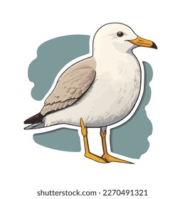 cute and adorable seagull cartoon