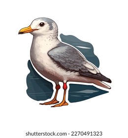 cute and adorable seagull cartoon