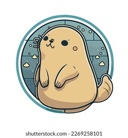 cute and adorable seal cartoon 