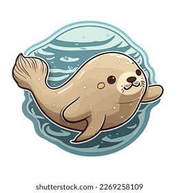 cute and adorable seal cartoon 