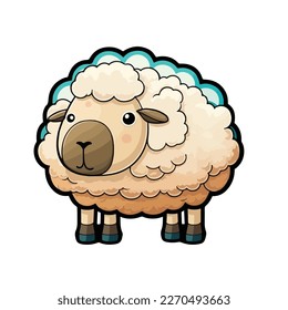 cute and adorable sheep cartoon