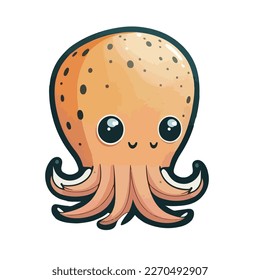 cute and adorable squid cartoon