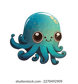 cute and adorable squid cartoon