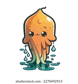 cute and adorable squid cartoon