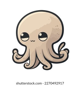 cute and adorable squid cartoon