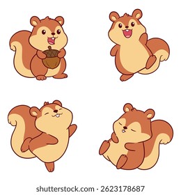 Cute and adorable squirrel illustration