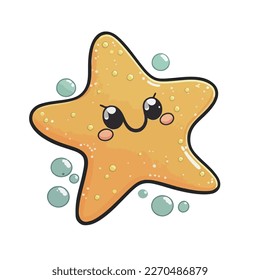 cute and adorable starfish cartoon