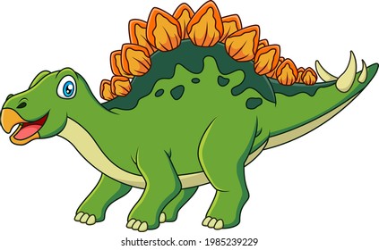 Cute and adorable stegosaurus cartoon
