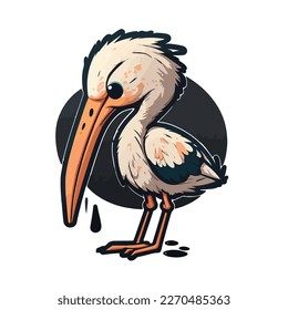 cute and adorable stork cartoon
