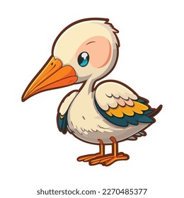 cute and adorable stork cartoon