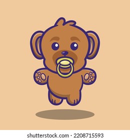Cute and adorable sun bear icon logo