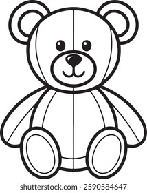 Cute and Adorable Teddy Bear Outline for Coloring Activities