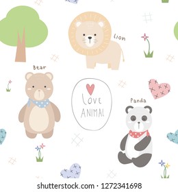 Animales delgados adorables y sin fisuras de fondo papel tapiz vectorial eps10