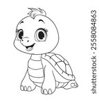 cute and adorable turtle vector illustration color