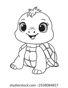 cute and adorable turtle vector illustration color