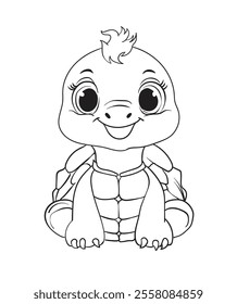 cute and adorable turtle vector illustration color