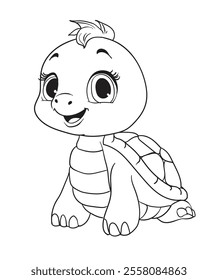 cute and adorable turtle vector illustration color