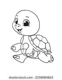 cute and adorable turtle vector illustration color