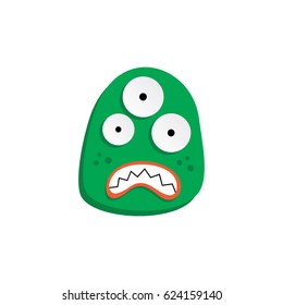 cute adorable ugly scary funny mascot monster eye vector art